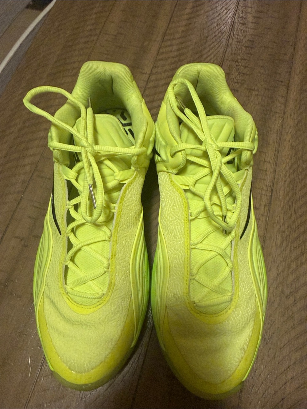 Men's Neon Yellow Athletic Sneakers - Lightweight Training Shoes